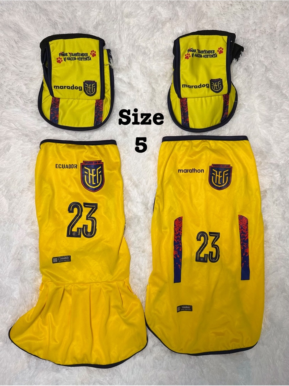 Marathon pets Ecuador Yellow Soccer Jersey Top - Size EXTRA LARGE
